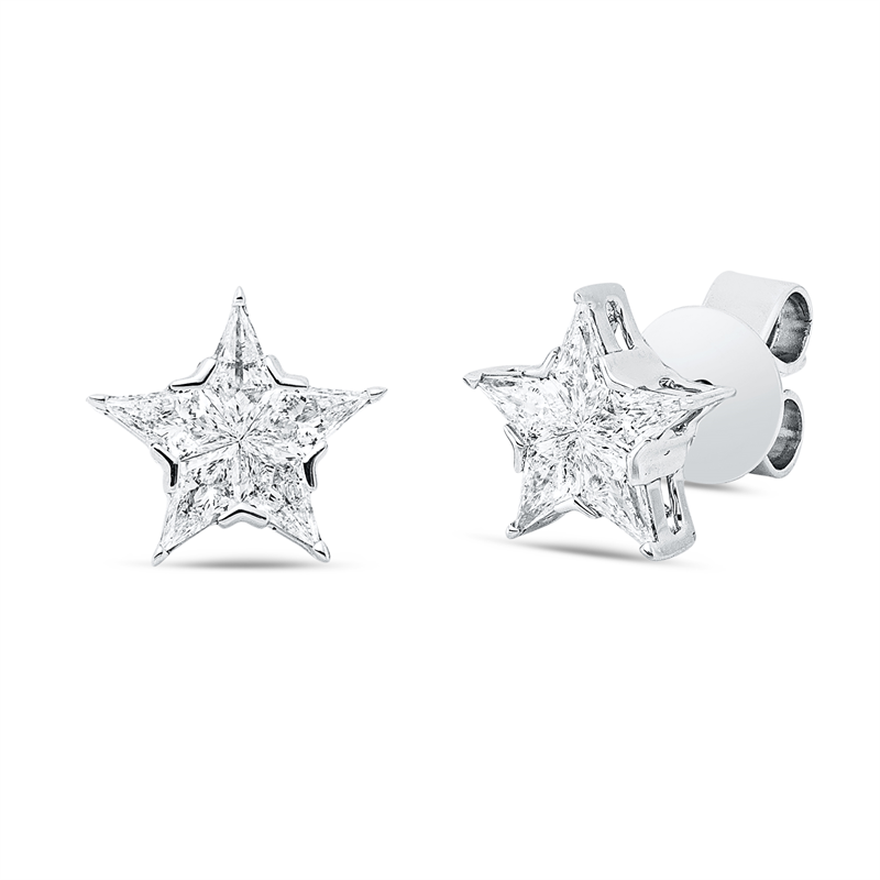 Ohrstecker    aus 750/-18 Karat Weißgold mit 10 Diamanten 0