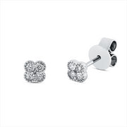 Ohrstecker    aus 750/-18 Karat Weißgold mit 10 Diamanten 0