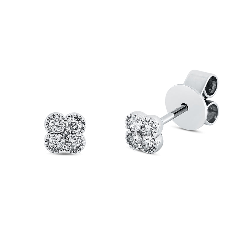 Ohrstecker    aus 750/-18 Karat Weißgold mit 10 Diamanten 0