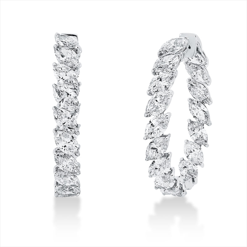 Creolen    aus 750/-18 Karat Weißgold mit 34 Diamanten 8