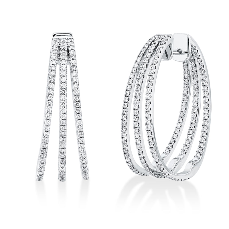 Creolen    aus 750/-18 Karat Weißgold mit 330 Diamanten 1