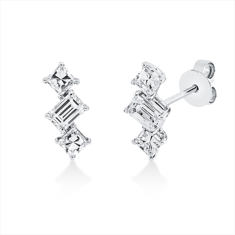 Ohrstecker    aus 750/-18 Karat Weißgold mit 6 Diamanten 0