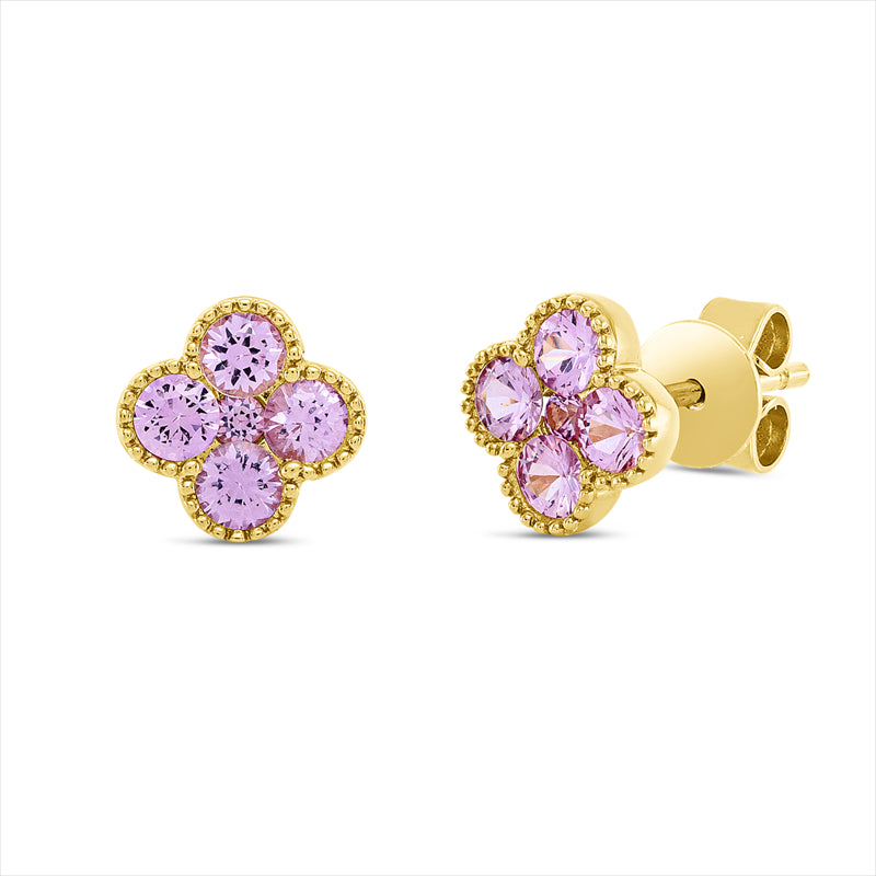 Ohrstecker mit Saphir  aus 750/-18 Karat Gelbgold  