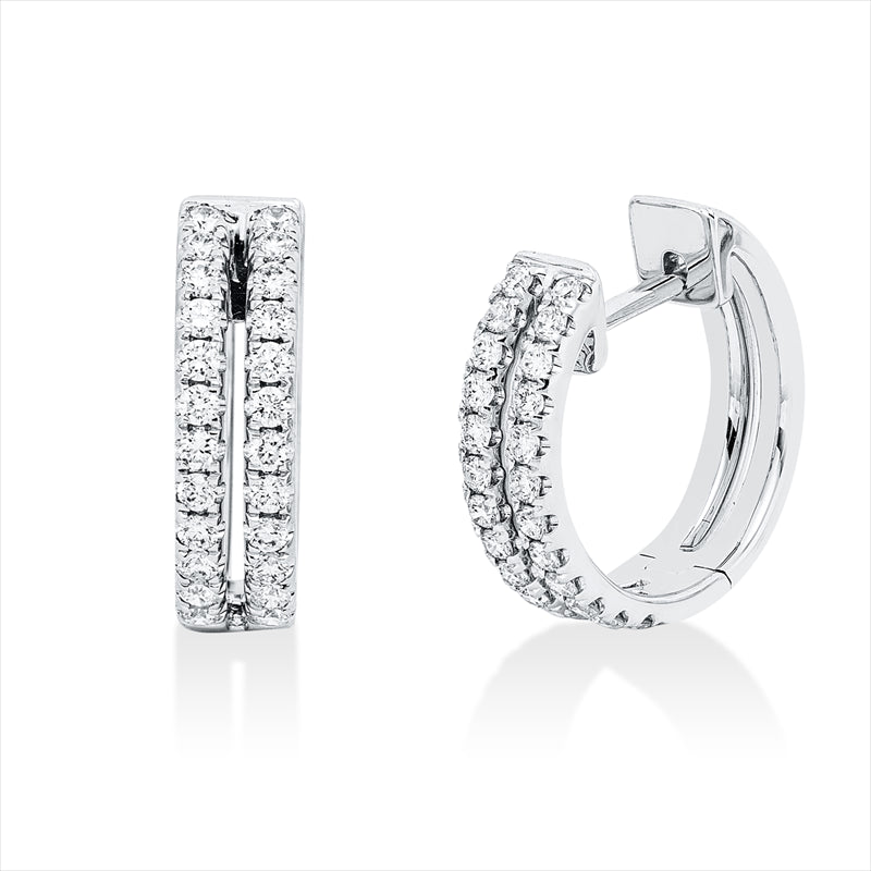 Creolen    aus 750/-18 Karat Weißgold mit 48 Diamanten 0