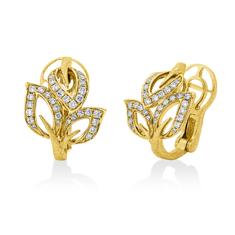 Ohrschmuck    aus 750/-18 Karat Gelbgold mit 62 Diamanten 0