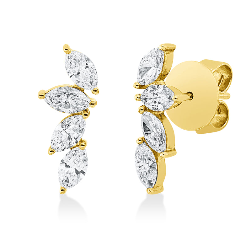 Ohrstecker    aus 750/-18 Karat Gelbgold mit 8 Diamanten 1