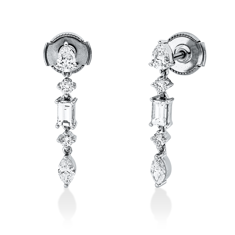 Ohrschmuck    aus 585/-14 Karat Weißgold mit 10 Diamanten 1