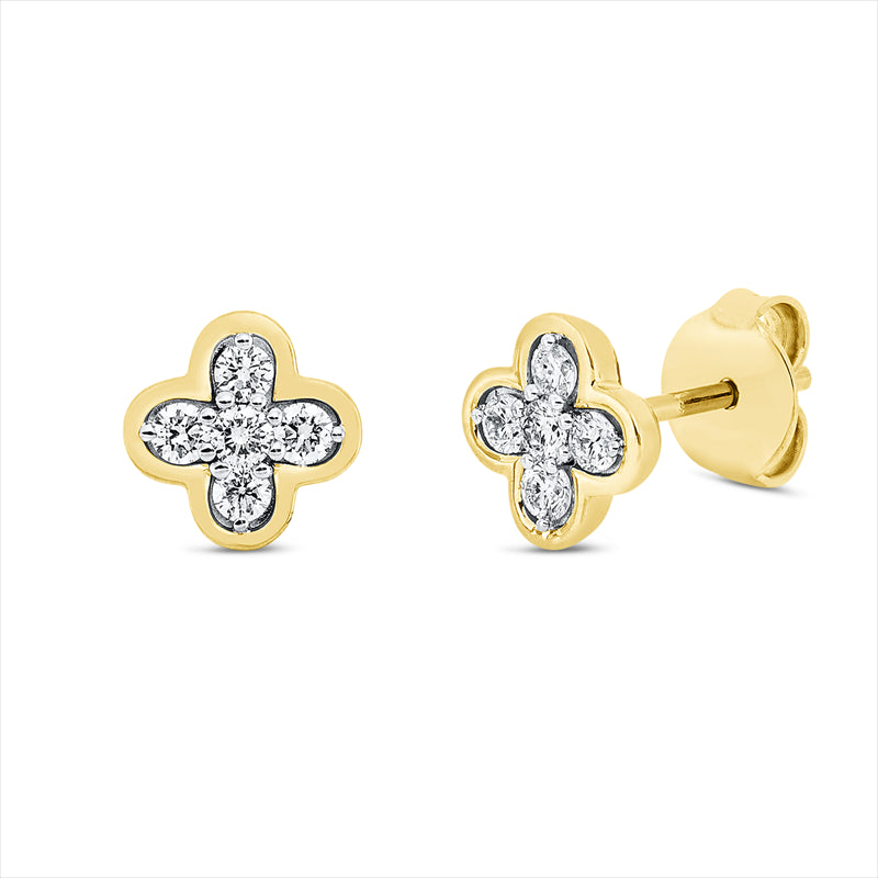 Ohrstecker    aus 750/-18 Karat Gelbgold mit 10 Diamanten 0