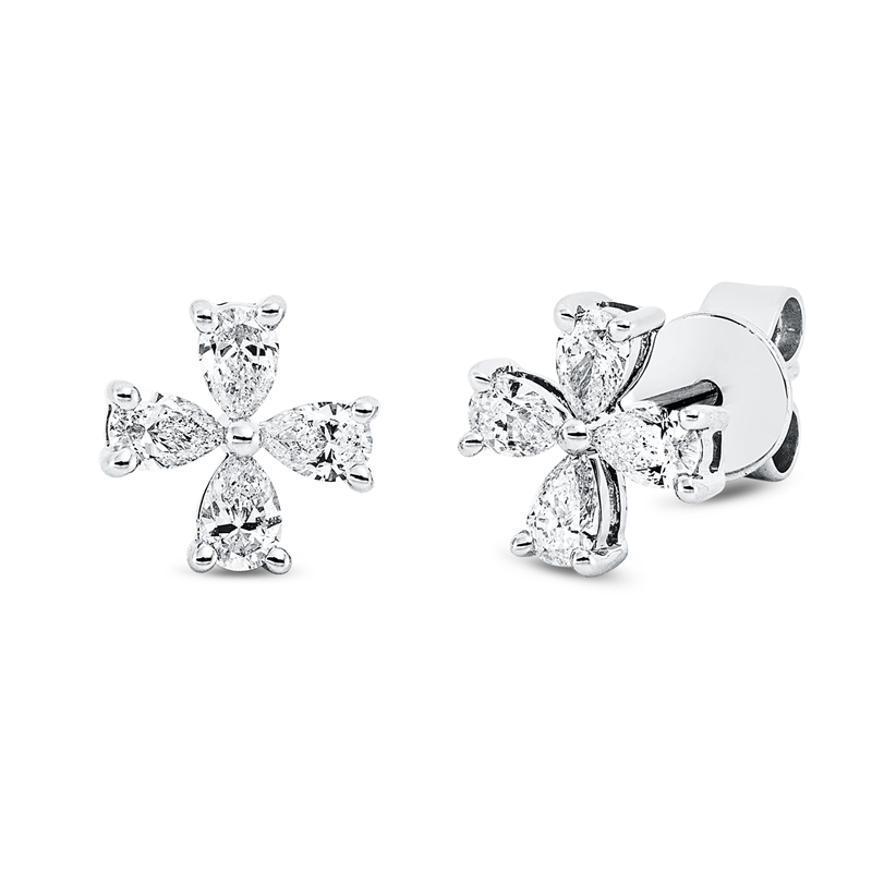 Ohrstecker    aus 750/-18 Karat Weißgold mit 8 Diamanten 0