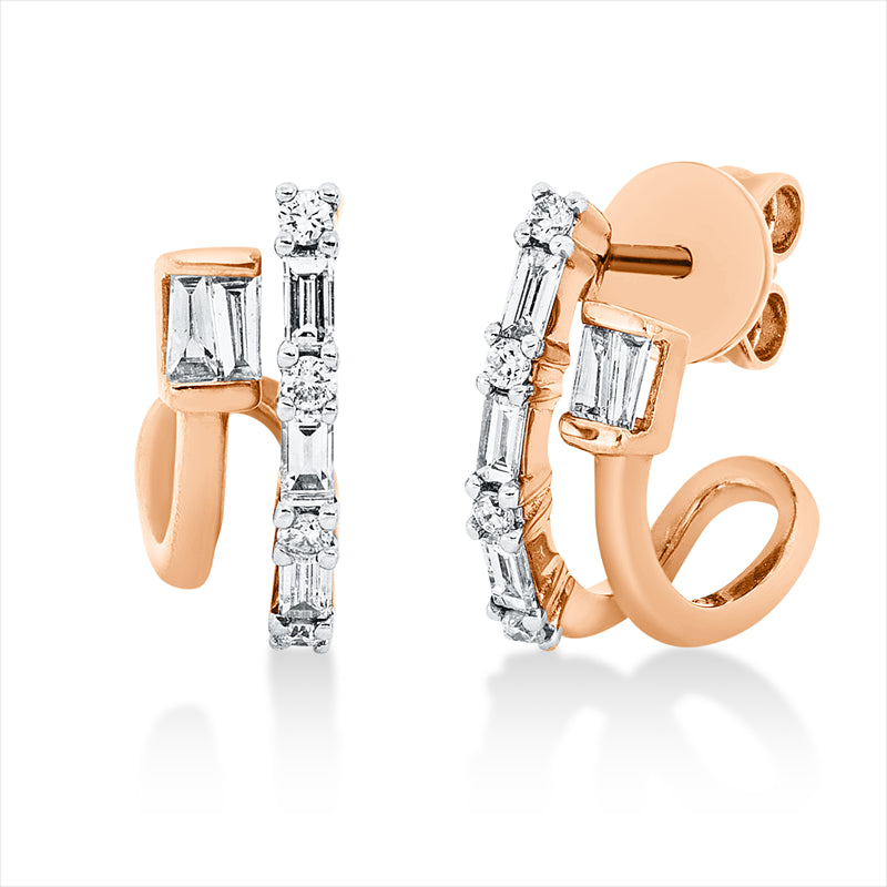 Ohrschmuck    aus 585/-14 Karat Rotgold mit 18 Diamanten 0