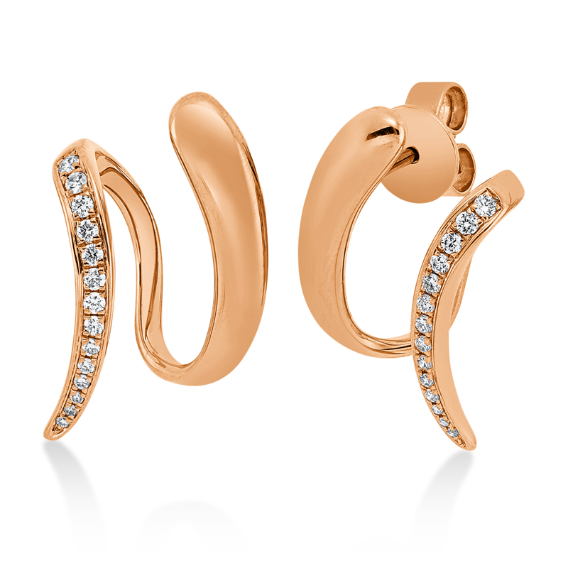 Ohrstecker    aus 750/-18 Karat Rotgold mit 28 Diamanten 0