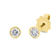 Ohrstecker    aus 750/-18 Karat Gelbgold mit 2 Diamanten 0