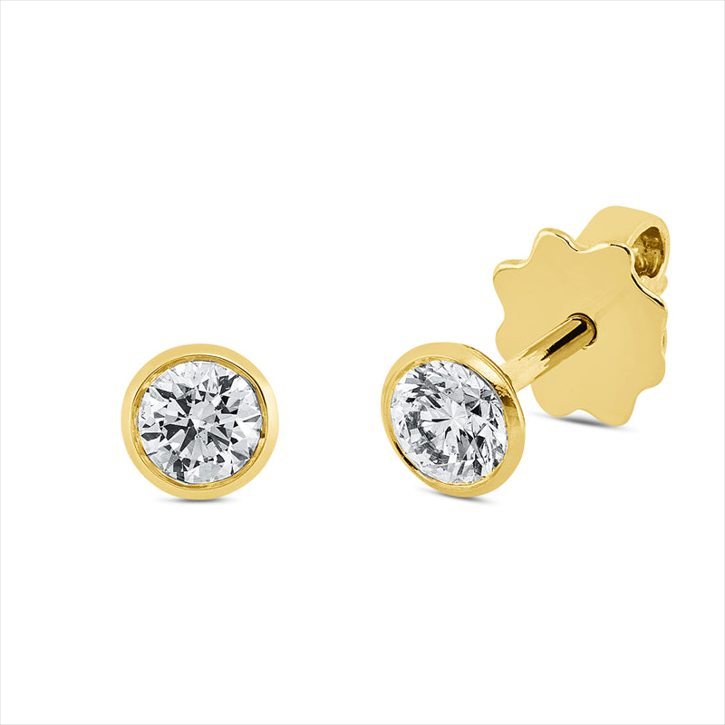 Ohrstecker    aus 750/-18 Karat Gelbgold mit 2 Diamanten 0