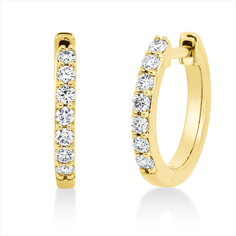 Creolen    aus 750/-18 Karat Gelbgold mit 14 Diamanten 0