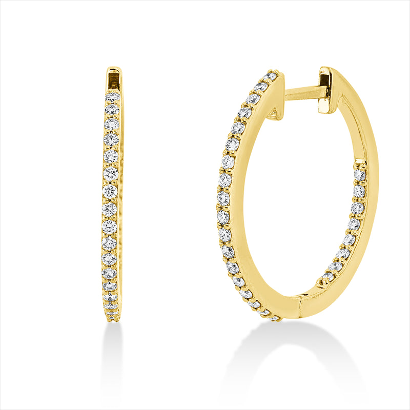 Creolen    aus 750/-18 Karat Gelbgold mit 52 Diamanten 0