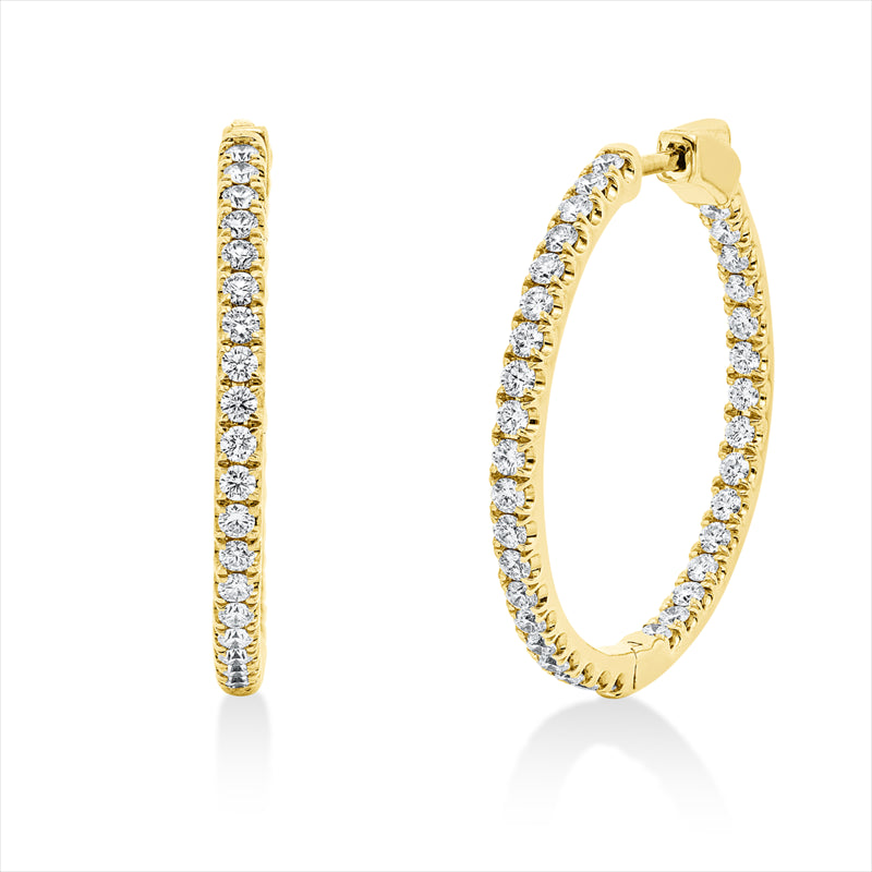 Creolen    aus 750/-18 Karat Gelbgold mit 70 Diamanten 1