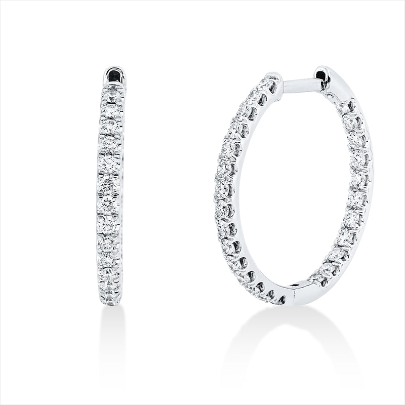 Creolen    aus 750/-18 Karat Weißgold mit 52 Diamanten 0