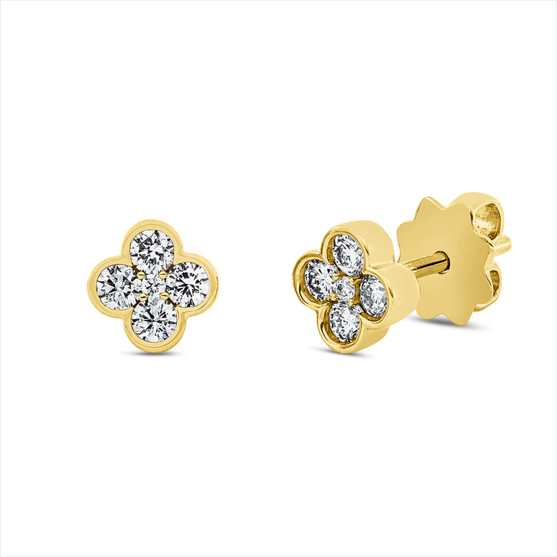 Ohrstecker    aus 750/-18 Karat Gelbgold mit 10 Diamanten 0
