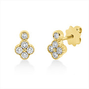 Ohrstecker    aus 750/-18 Karat Gelbgold mit 10 Diamanten 0