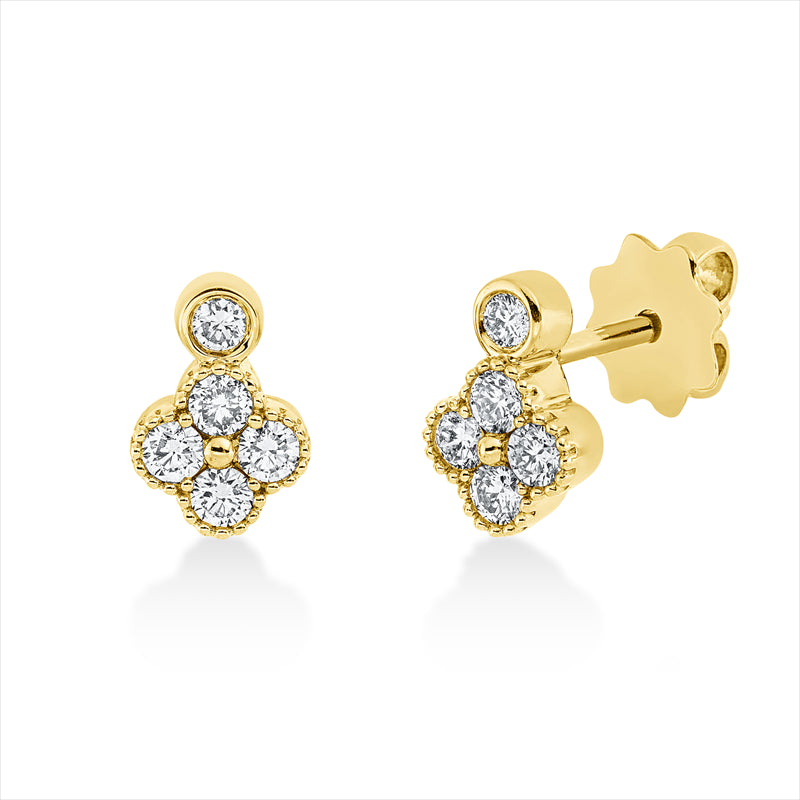 Ohrstecker    aus 750/-18 Karat Gelbgold mit 10 Diamanten 0