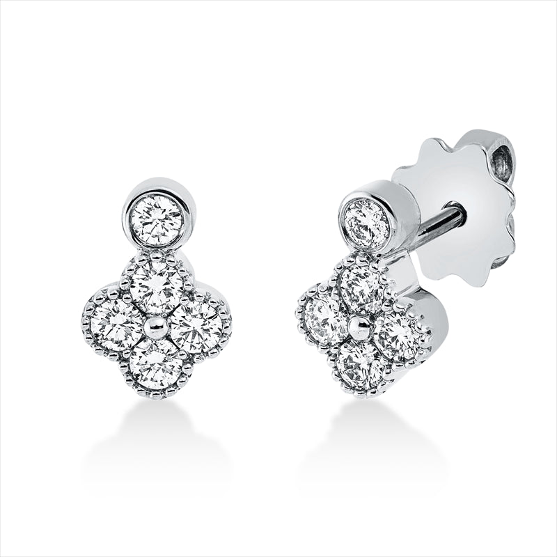 Ohrstecker    aus 750/-18 Karat Weißgold mit 10 Diamanten 0