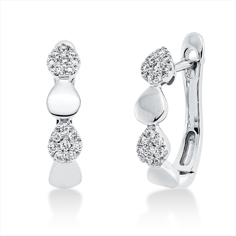 Creolen    aus 750/-18 Karat Weißgold mit 32 Diamanten 0