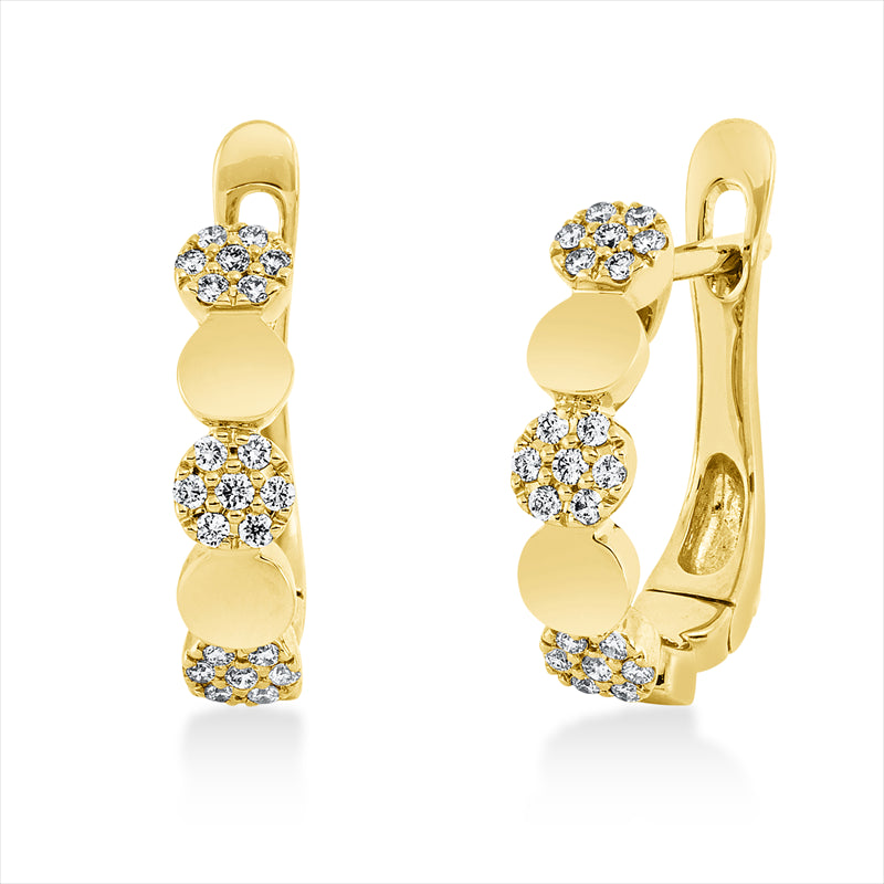 Creolen    aus 750/-18 Karat Gelbgold mit 42 Diamanten 0