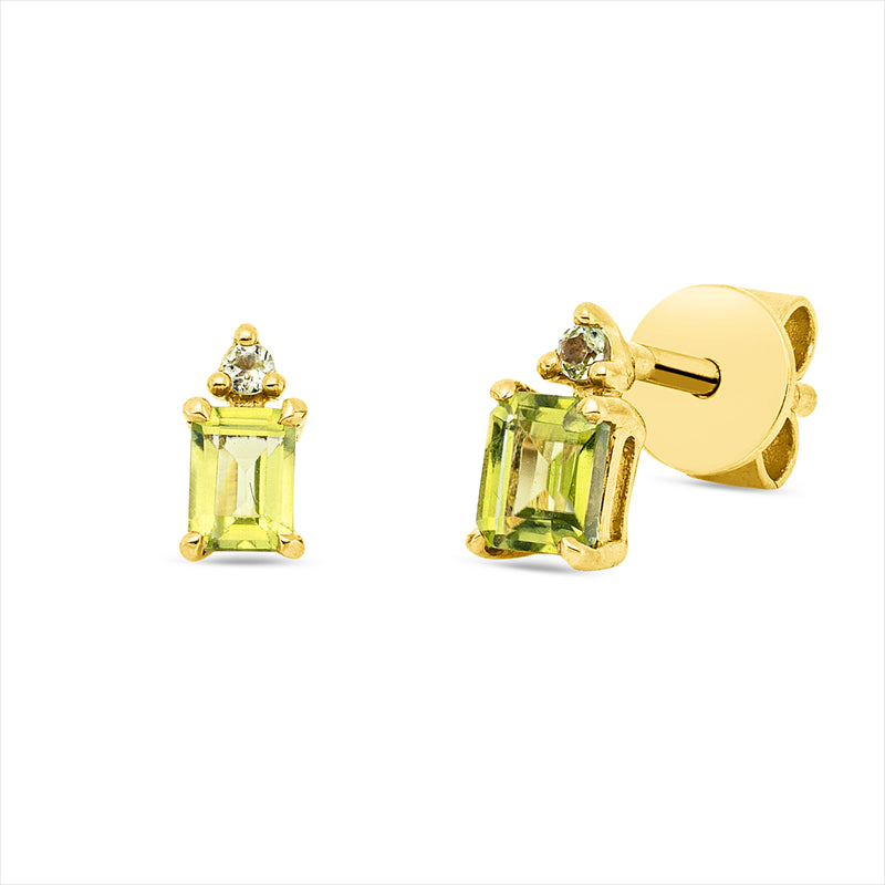 Ohrstecker mit Peridot  aus 750/-18 Karat Gelbgold  