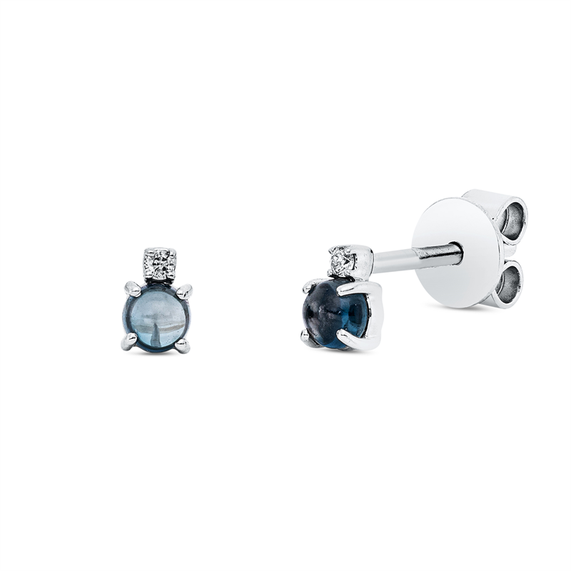 Ohrstecker mit Topas  aus 750/-18 Karat Weißgold mit 2 Diamanten 0