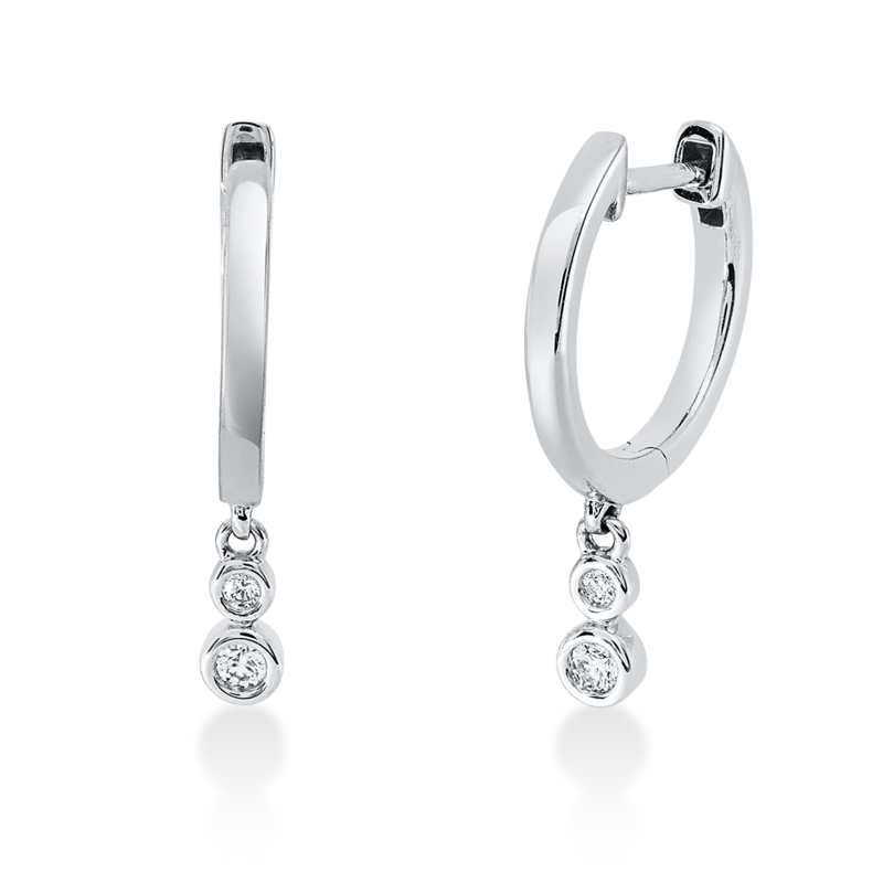 Ohrschmuck    aus 750/-18 Karat Weißgold mit 4 Diamanten 0