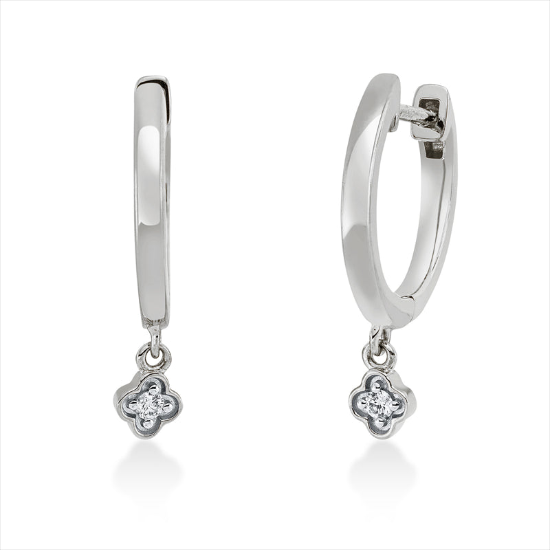 Ohrschmuck    aus 750/-18 Karat Weißgold mit 2 Diamanten 0