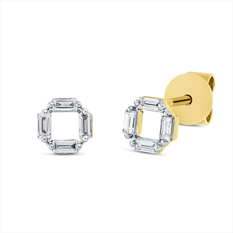 Ohrstecker    aus 750/-18 Karat Gelbgold mit 8 Diamanten 0