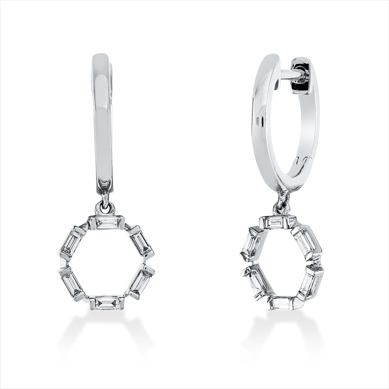 Ohrschmuck    aus 750/-18 Karat Weißgold mit 12 Diamanten 0