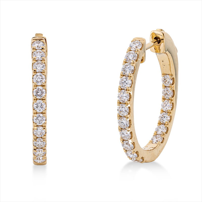 Creolen    aus 750/-18 Karat Gelbgold mit 34 Diamanten 1