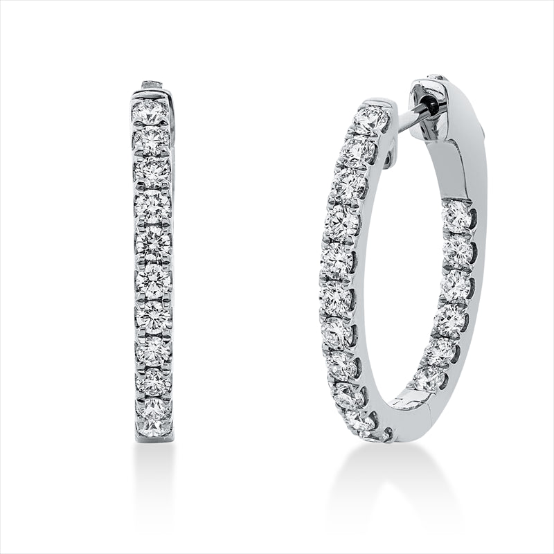 Creolen    aus 750/-18 Karat Weißgold mit 34 Diamanten 1