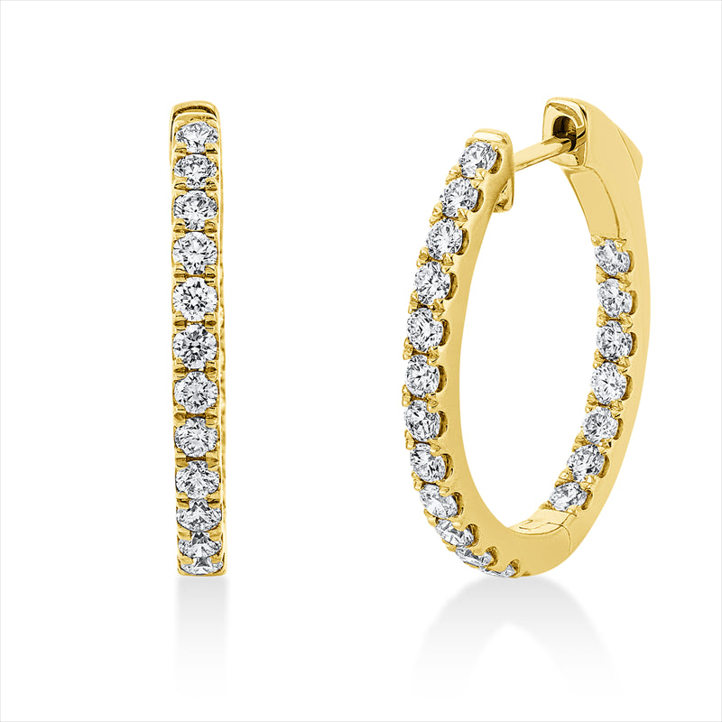 Creolen    aus 750/-18 Karat Gelbgold mit 38 Diamanten 1