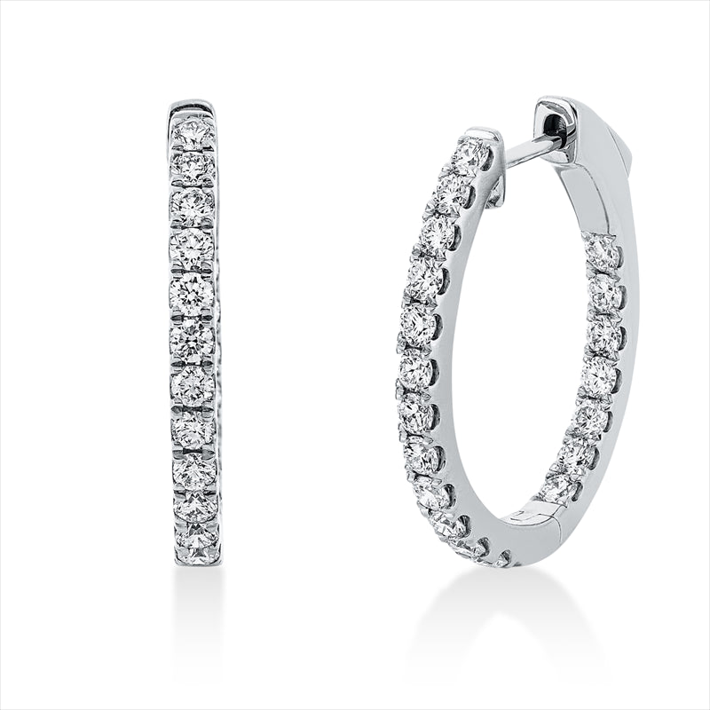 Creolen    aus 750/-18 Karat Weißgold mit 38 Diamanten 1