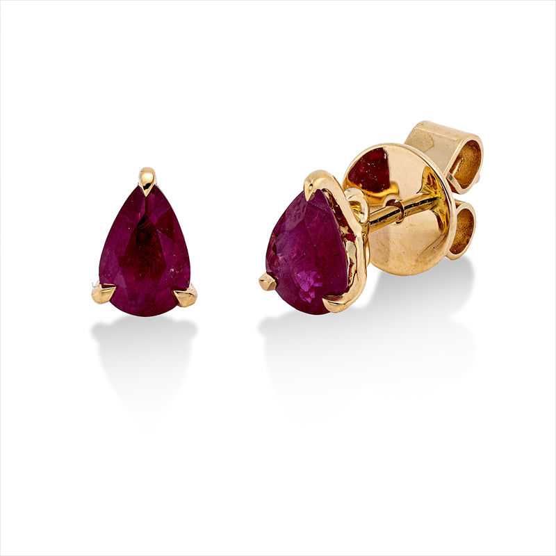 Ohrstecker mit Rubin  aus 750/-18 Karat Gelbgold MPM_SKIP_FIELD 