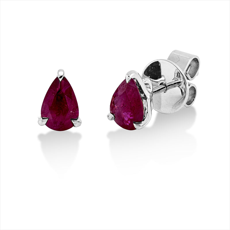 Ohrstecker mit Rubin  aus 750/-18 Karat Weißgold MPM_SKIP_FIELD 