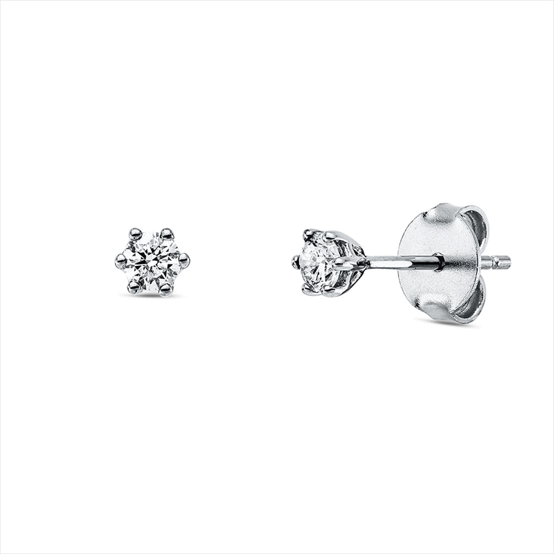 Ohrstecker    aus 750/-18 Karat Weißgold mit 2 Diamanten 0