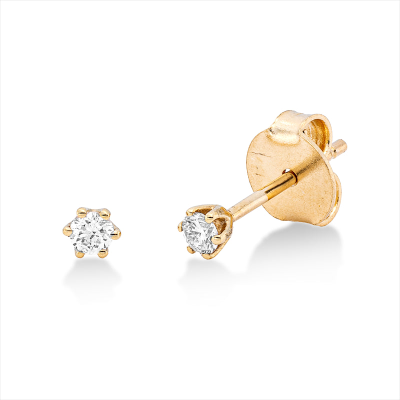 Ohrstecker    aus 750/-18 Karat Gelbgold mit 2 Diamanten 0