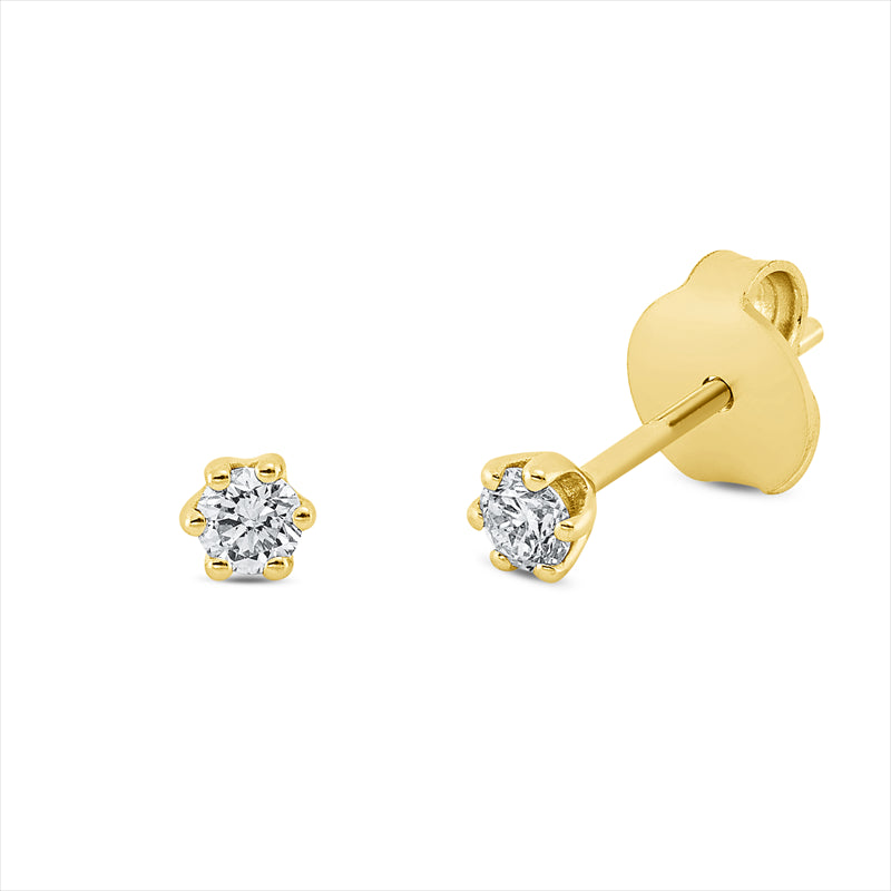 Ohrstecker    aus 750/-18 Karat Gelbgold mit 2 Diamanten 0