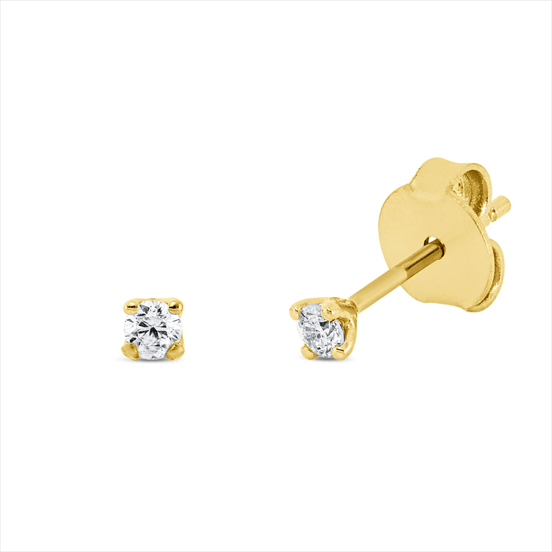 Ohrstecker    aus 750/-18 Karat Gelbgold mit 2 Diamanten 0