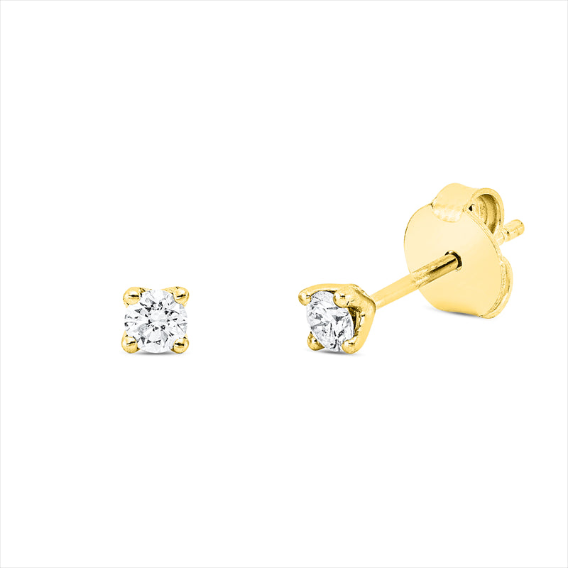 Ohrstecker    aus 750/-18 Karat Gelbgold mit 2 Diamanten 0