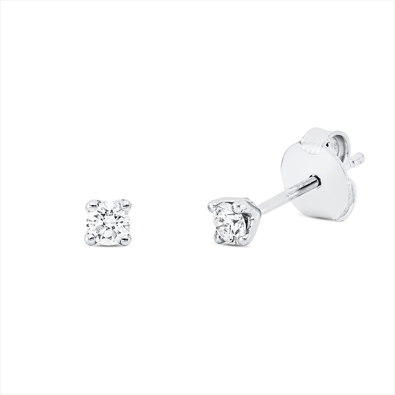 Ohrstecker    aus 750/-18 Karat Weißgold mit 2 Diamanten 0
