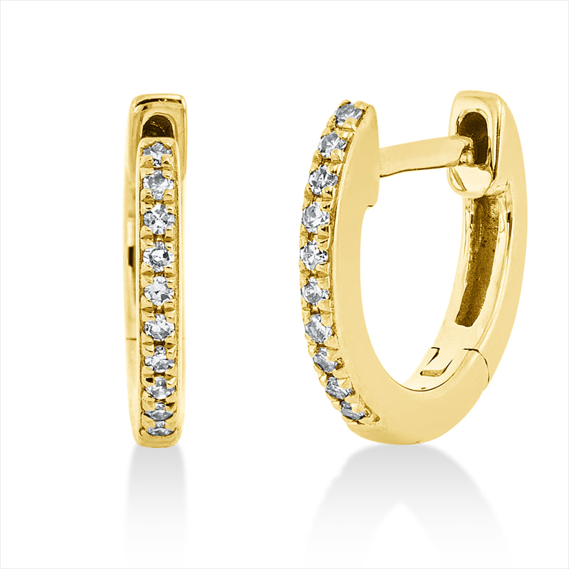 Creolen    aus 750/-18 Karat Gelbgold mit 20 Diamanten 0