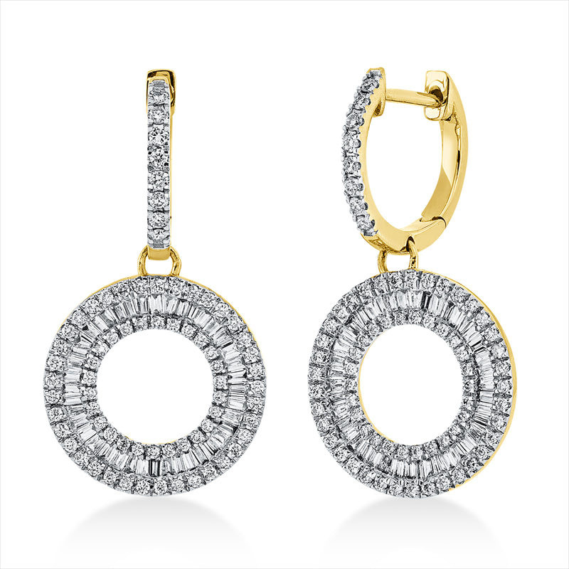 Ohrschmuck    aus 750/-18 Karat Gelbgold mit 228 Diamanten 1