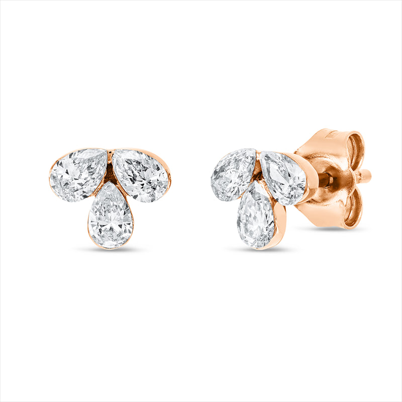 Ohrstecker    aus 750/-18 Karat Rotgold mit 6 Diamanten 0