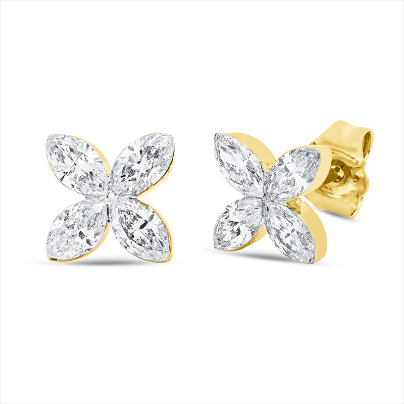 Ohrstecker    aus 750/-18 Karat Gelbgold mit 8 Diamanten 0