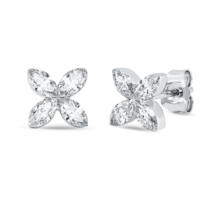 Ohrstecker    aus 750/-18 Karat Weißgold mit 8 Diamanten 0